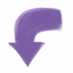 purple arrow on white background for decoration 