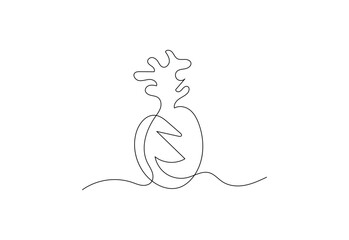 Continuous Pineapple One line art design, Vector design template