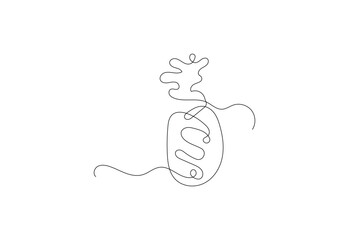 Continuous Pineapple One line art design, Vector design template