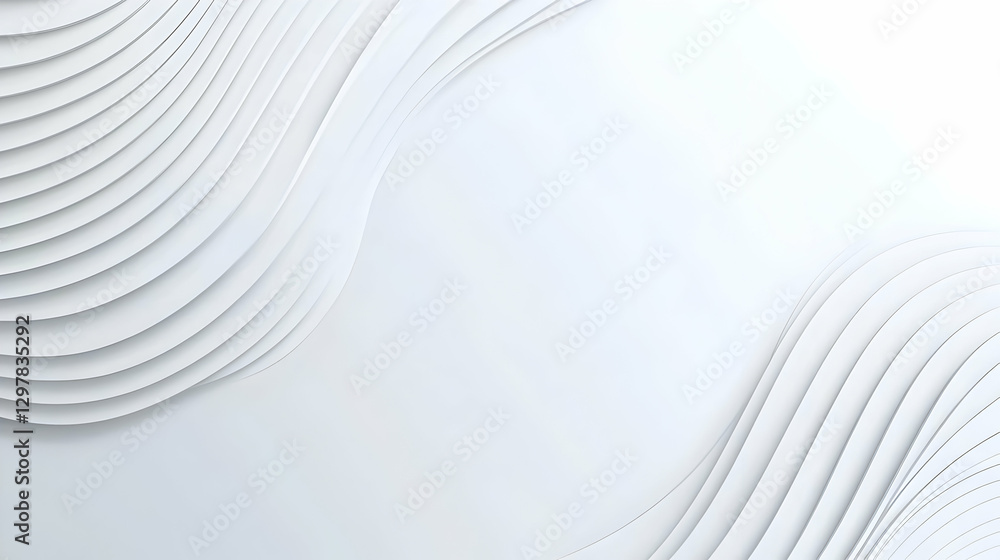 Poster abstract white wavy background with lines and modern geometric design in minimal style
