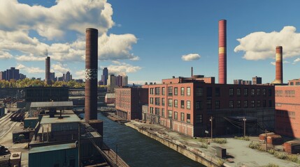 Industrial areas are places shaped by factories, businesses, and workers. They have a unique look, feel, and culture reflected in their buildings and landmarks.
