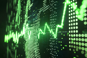 Concept of financial success with a bright green