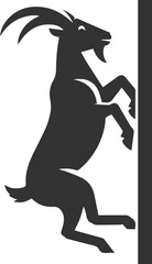 Goat climbing a nearly vertical wall animal vector silhouette