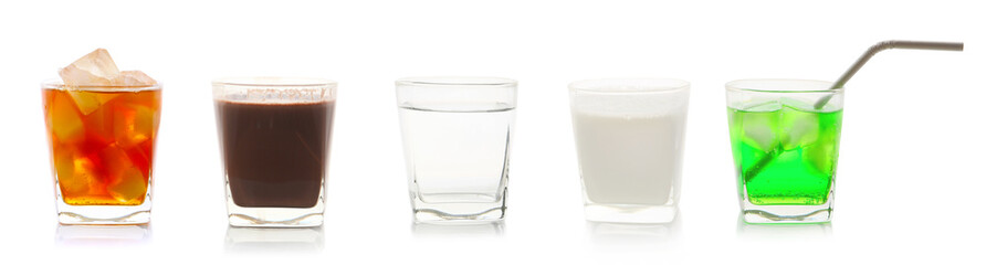 a drink in a glass on a white background