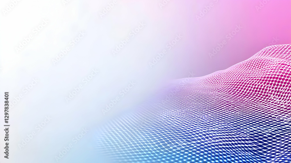 Poster abstract digital wave pattern in blue purple and pink gradient background for futuristic design