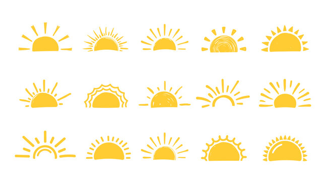 15 Hand drawn suns