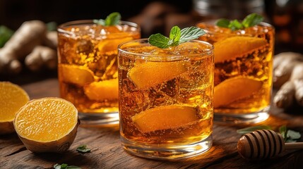 Refreshing Ginger Orange Honey Fizz Cocktail Recipe