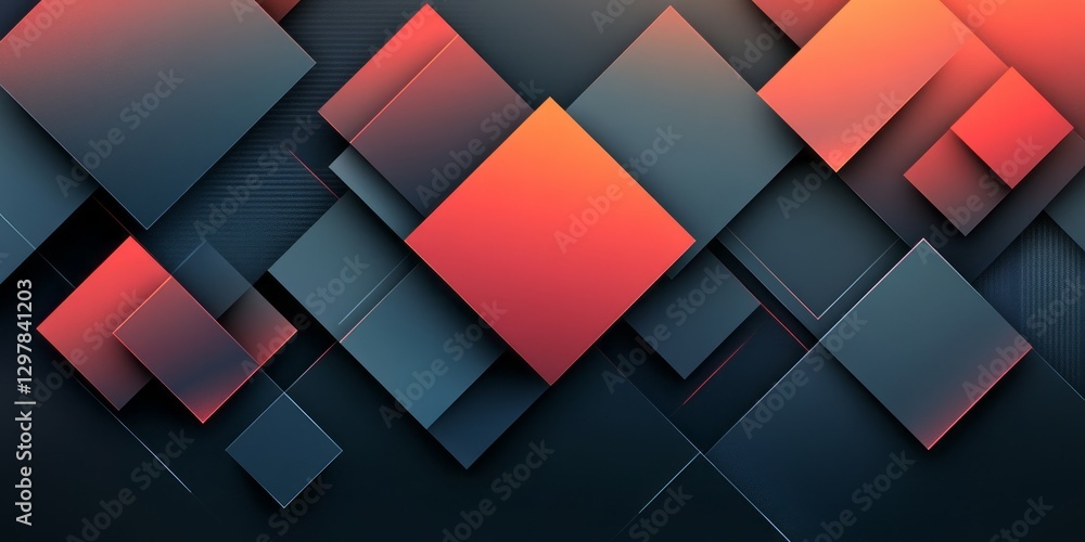 Poster abstract background features a dynamic arrangement of overlapping squares