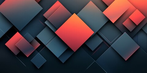 Abstract background features a dynamic arrangement of overlapping squares