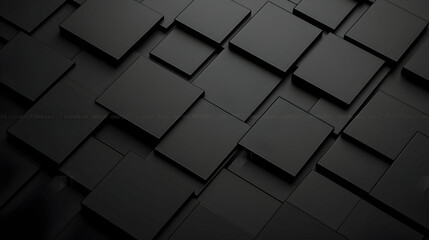 Naklejka premium Dark Abstract Geometric Cube Pattern With Shadow And 3D Perspective Background
