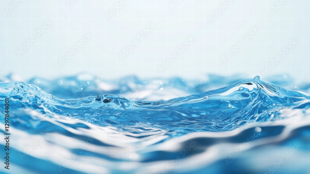 Aufkleber rippling blue water creating gentle waves under soft natural light during a calm day. generative ai