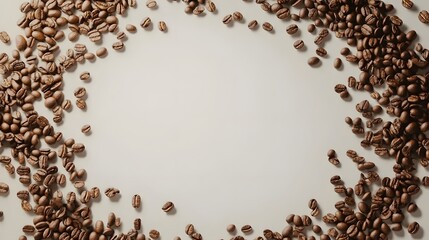 Naklejka premium coffee beans frame border background