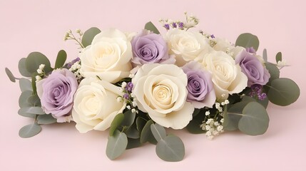Obraz premium elegant lavender and ivory rose bouquet