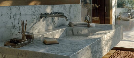 Experience luxury with a beautifully designed sink and stylish faucet.