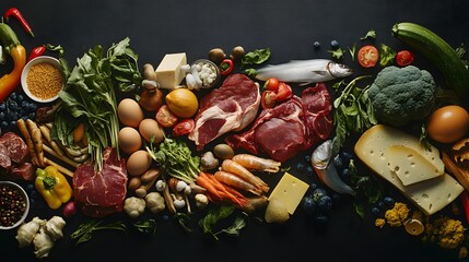 healthy food variety fresh ingredients balanced diet