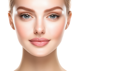 Stunning beauty portrait, woman with captivating look on a black background