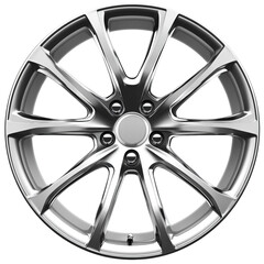 Cqure car rim, silver color, transparent background 