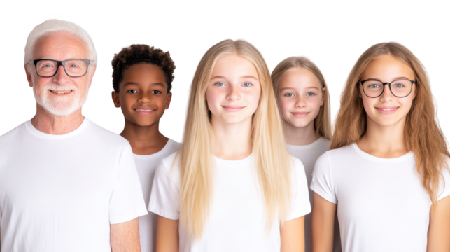 Curious kids with glasses, exploring the world through a clear lens back to school