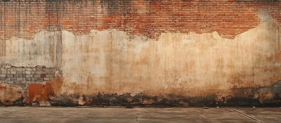 Acrylglasbilder Graffiti Urban decay: A vacant brick wall in a neglected neighborhood  © Pinit