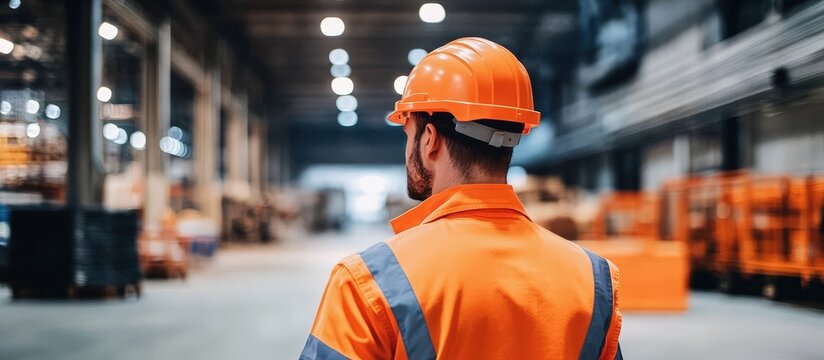 Caucasian male coworkers collaborating on safety protocols in a factory setting. 