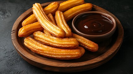 food on a plate with chocolate sauce