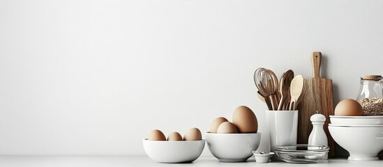 Kitchen mockup featuring cooking and baking utensils.
