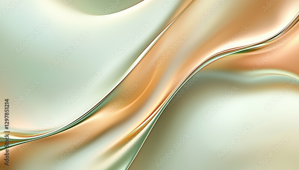 Poster soft ambient light forming delicate blurred waves, merging into a calming minimalist abstract design