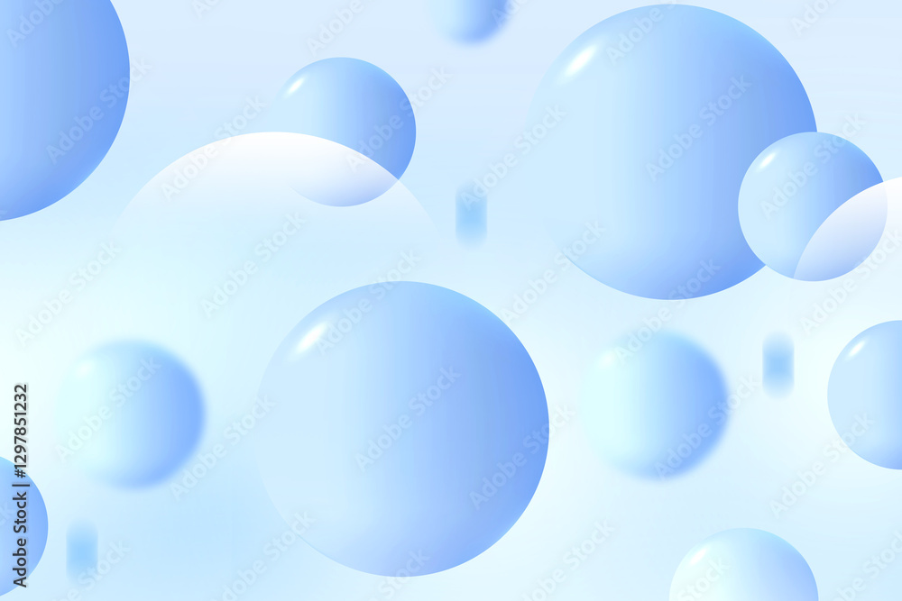 Aufkleber abstract 3d geometric circle gradient soft light blue pattern bokeh background design for graphic bu