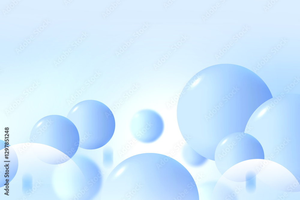 Aufkleber abstract 3d geometric circle gradient soft light blue pattern bokeh background design for graphic bu