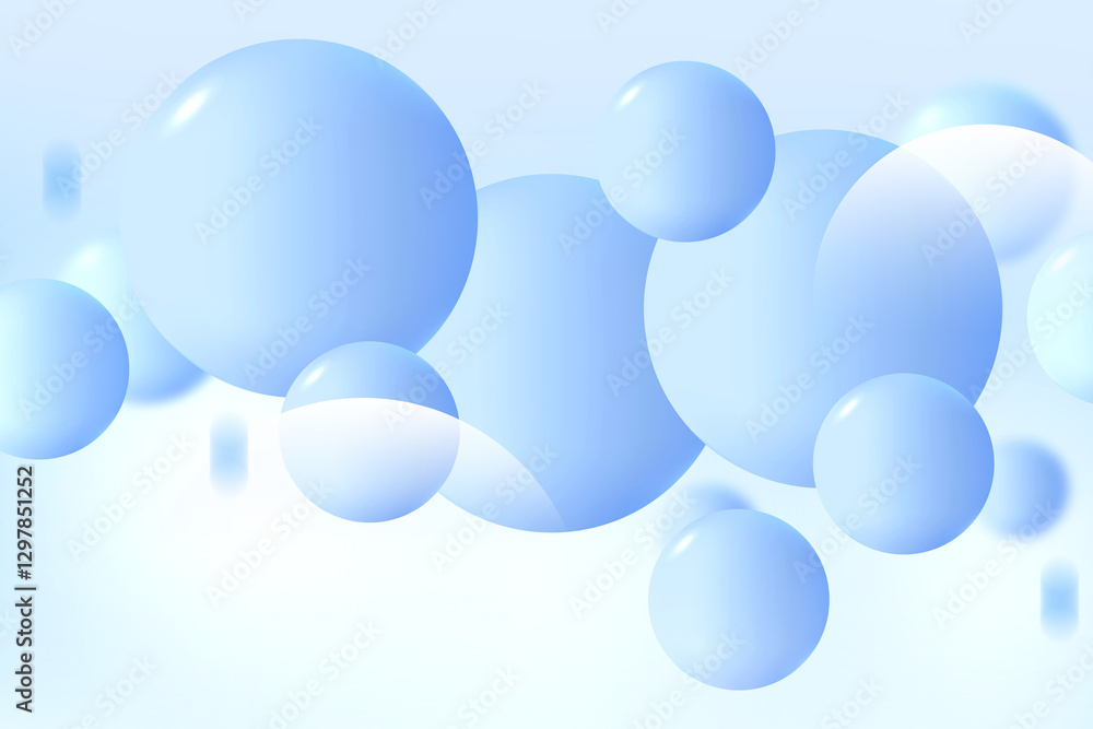 Aufkleber abstract 3d geometric circle gradient soft light blue pattern bokeh background design for graphic bu