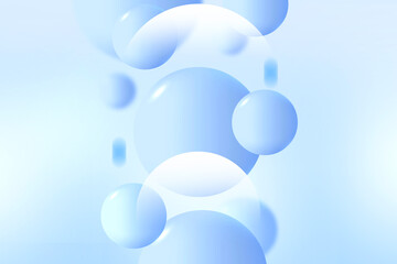 Abstract 3D geometric circle gradient soft light blue pattern bokeh background design for graphic business technology digital design web template backdrop desktop wallpaper bubbles banner