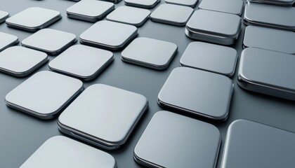 Soft metallic silver surfaces blending into a seamless gradient, evoking a futuristic high-tech minimalist look