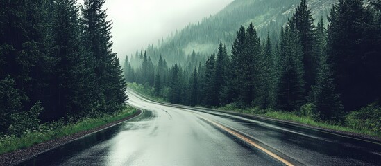 Vintage atmosphere in a foggy woodland setting.