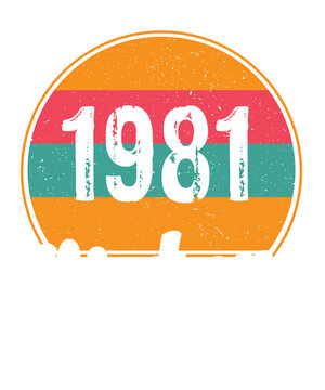 41 years of being awesome vintage 1981 Vintage Tshirt design