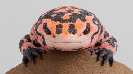 Pink frog on rock, studio shot, wildlife, pet