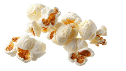 Delicious Popcorn Kernels - Perfect Snack for Movie Nights  with a Transparent Background.