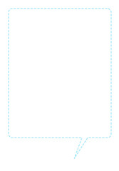 水色の四角いシンプルな点線の吹き出し