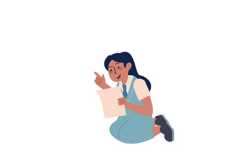 Elementary School Girl Illustration
