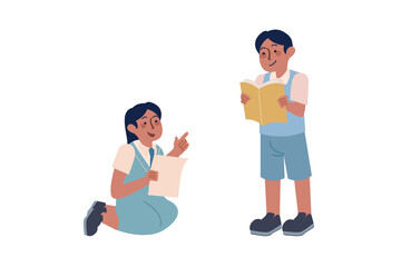 Elementary School Students Illustration