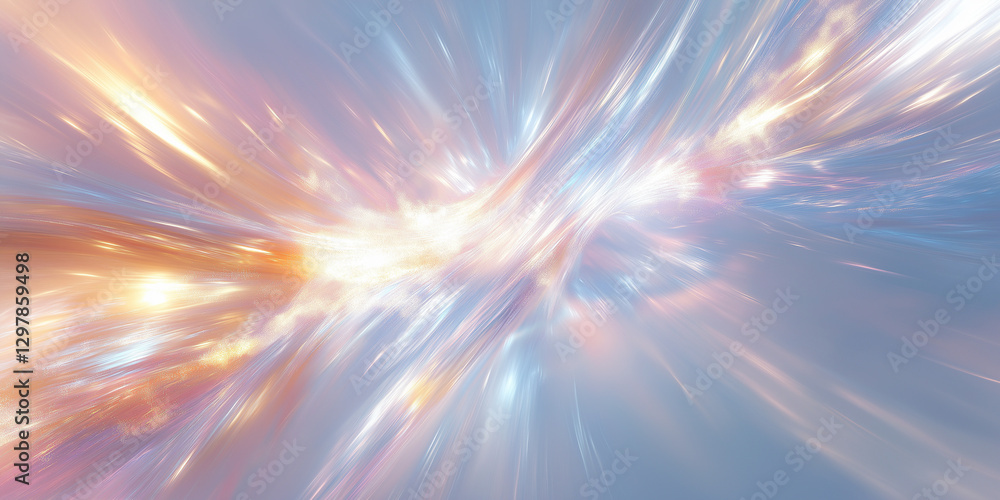 Poster celestial burst: an abstract depiction of a celestial event, filled with swirling light and color, c