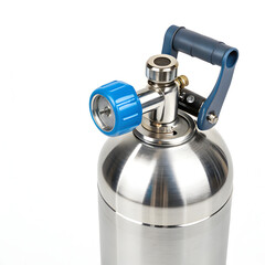 Close view of  oxygen  cylinder  on white background 