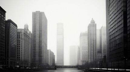 Fototapeta premium Chicago Skyline Misty Morning