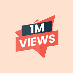 1 million views isolated on background and Vector illustration badge design