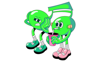 Retro Cute Music Character Illustration