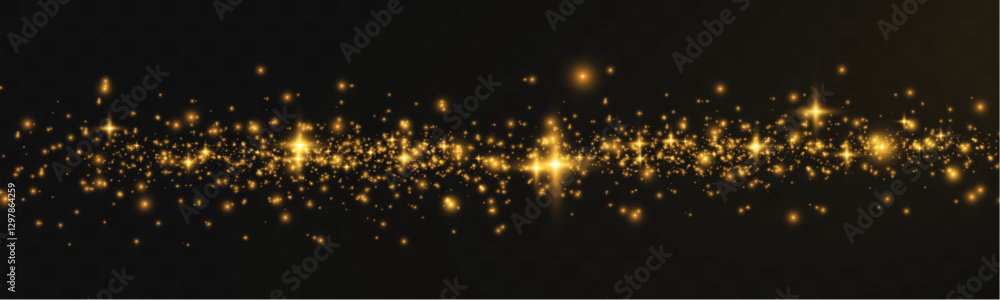 Aufkleber magic glowing sparkles with bokeh and light glitter effect on transparent background.