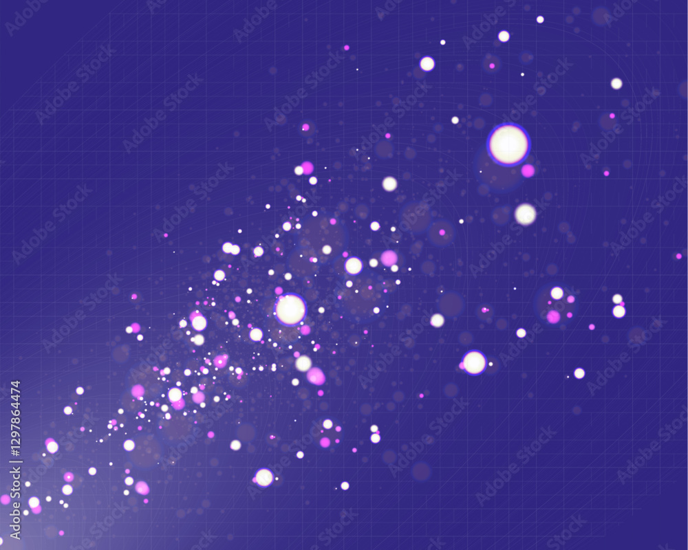 Poster christmas light effect with glowing bokeh and sparkling particles on a transparent background. perfe