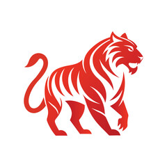 Tiger branding logo silhouette with white background