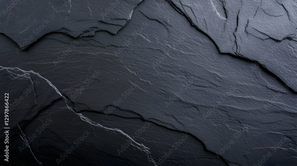 Poster detailed black slate stone texture with rough surface and abstract pattern in dark tones