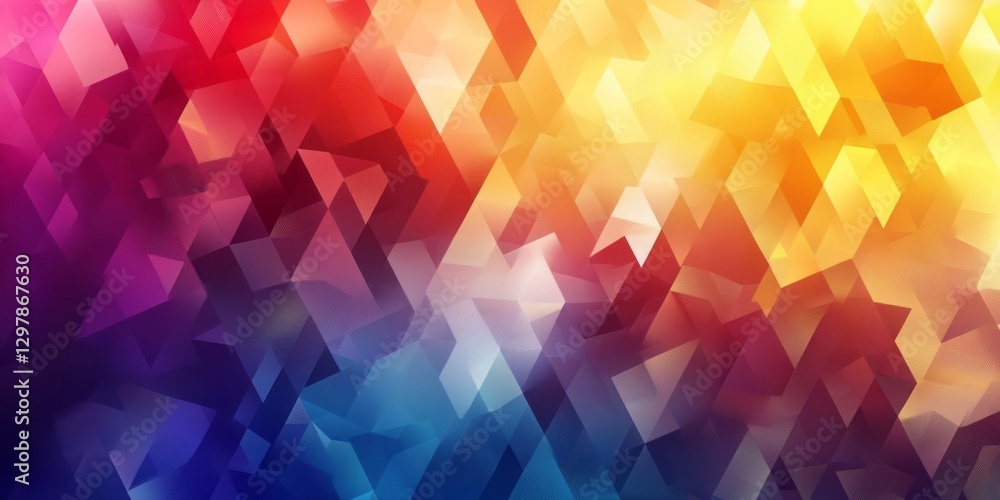 Poster colorful abstract geometric pattern with sharp edges and facets