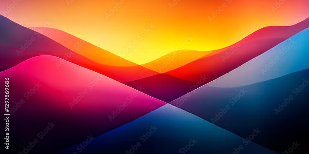 Poster abstract colorful layers flowing into each other creating a gradient